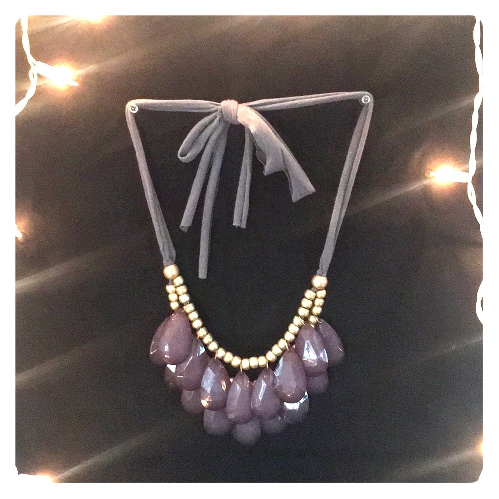 Grey and Gold Statement Necklace